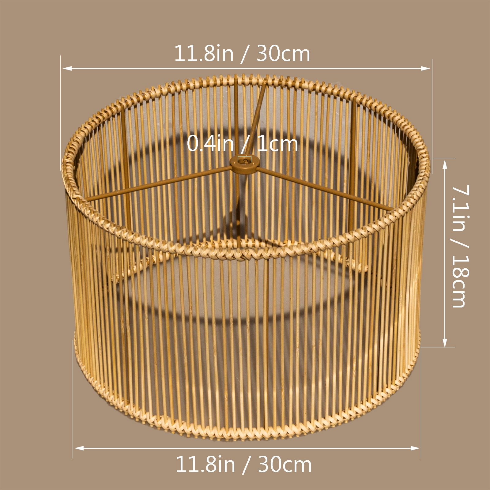 Osasy Boho Drum Woven Rattan Bamboo Lamp Shade