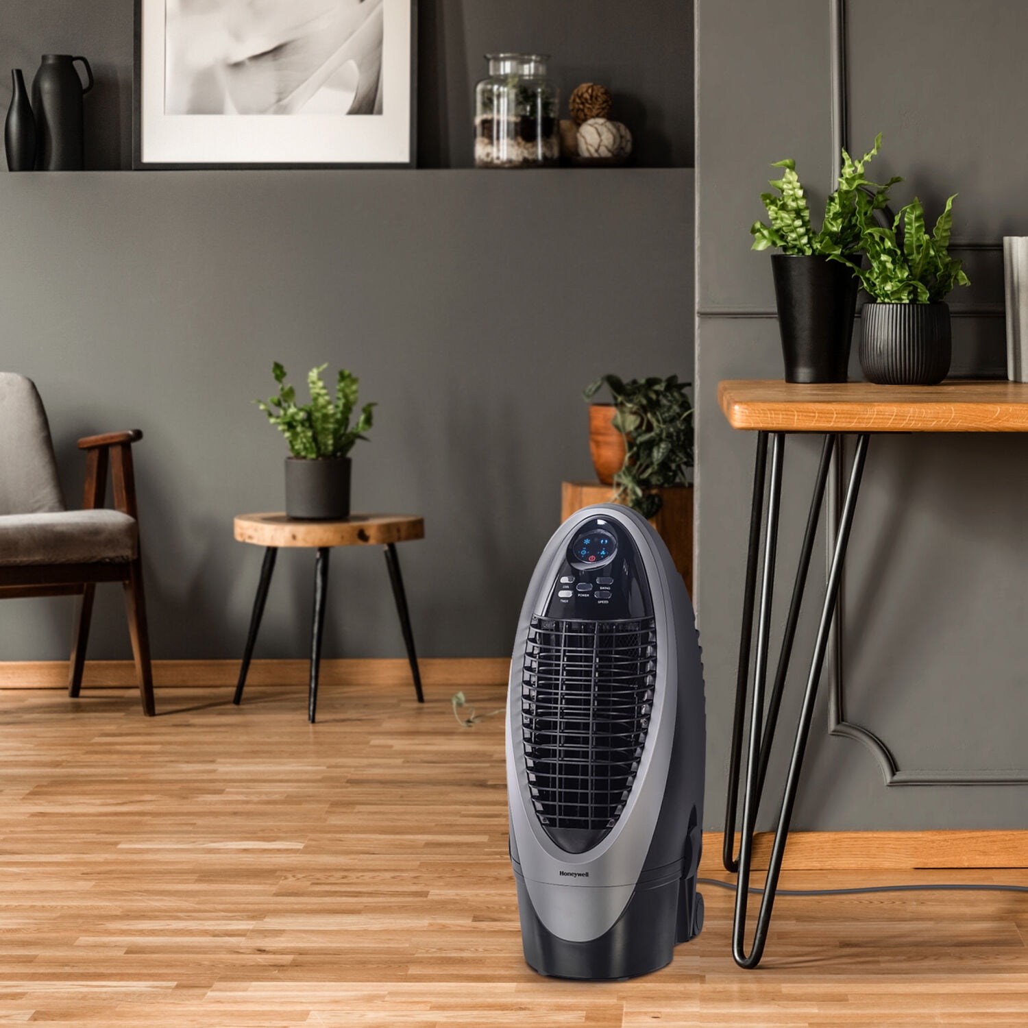 Honeywell 300 CFM 120 V Indoor Evaporative Air Cooler, Portable Swamp Cooler, with Remote Control