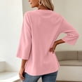 thumbnail image 6 of Maplenight Going Out Tops for Women V Neck Criss Cross Front 3/4 Sleeve Shirts Casual Vacation Womens Fall Tops, 6 of 7