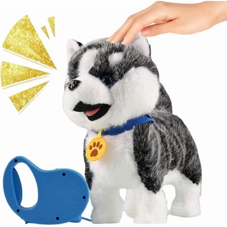 Extra large Lifelike Robot Dog – Toy for KidsFeaturing Touch Sensing, Voice Mimicry, Realistic Licking Motion, Leash & Remote Control | Crafted with Soft Fur |USB charging（Style C  1 PCS） ﻿ ﻿