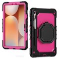 thumbnail image 2 of for Samsung Galaxy Tab S10 Lite/S10 FE/S9 FE/S9 Case 11 inch, 360 Rotating Shockproof Cover with Stand, Handle, Shoulder Strap (SM-X520/X510/X710), Rose Panel, 2 of 7
