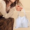thumbnail image 4 of Bolso bandolera de PU para mujer, bolso de mano sencillo y moderno. Blanco., 4 of 5