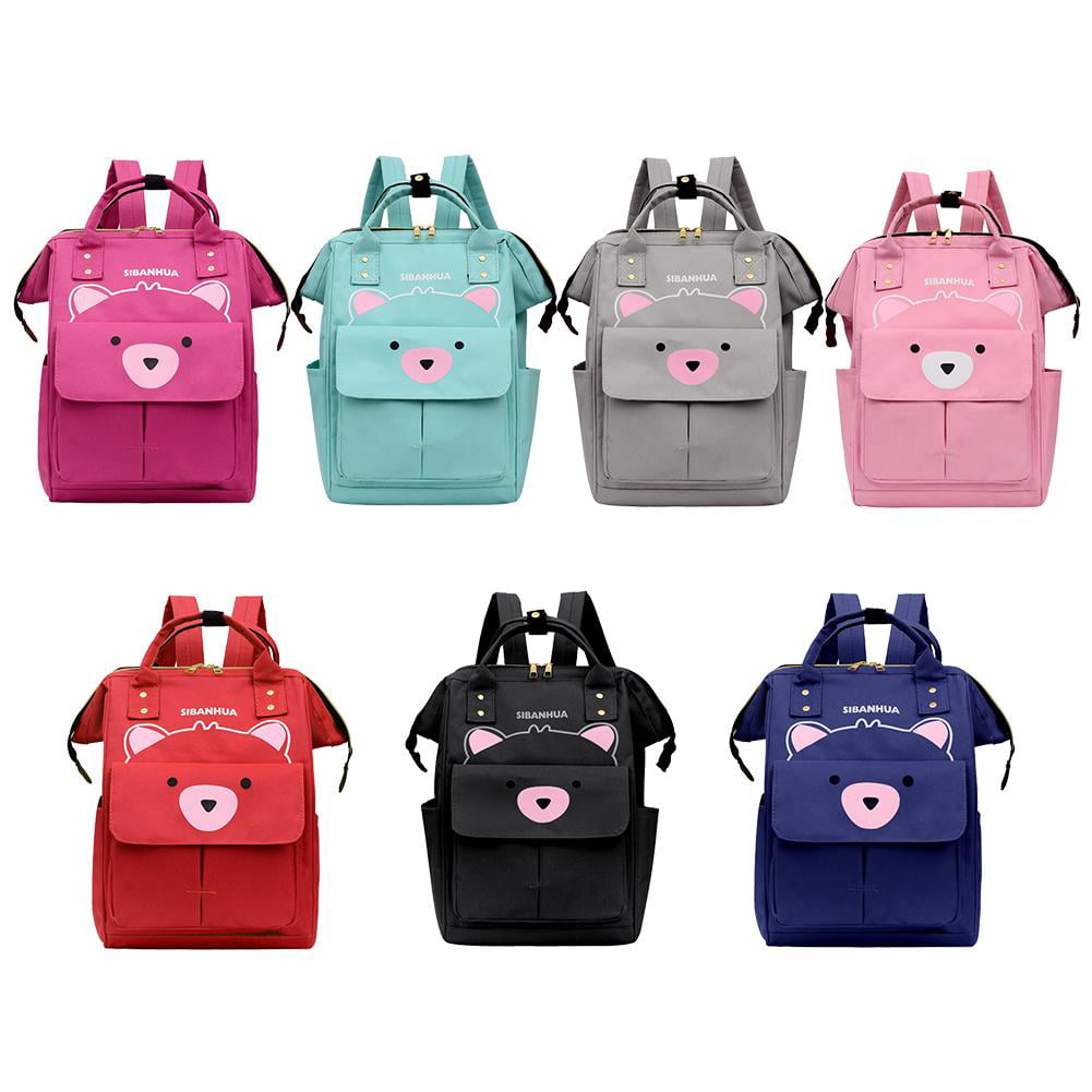 Solid Color Mommy Travel Backpacks Large Maternity Nappy Top-handle Bags 