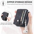 thumbnail image 2 of 2 in 1 Wallet Case for Samsung Galaxy Z Flip 5 5G, Durable PU Leather Detachable Magnetic Zipper Pouch Purse Cover for Galaxy Z Flip 5 Case with Card Slots Stand Holder,Black, 2 of 16