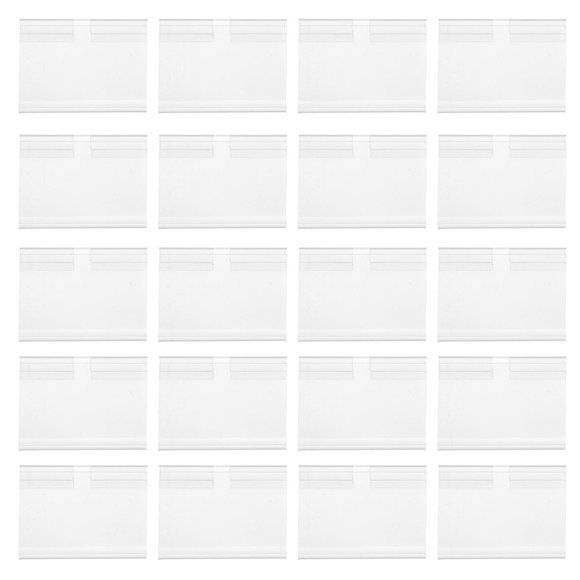 Shisuyan Clear Label Display Label Holders White 50Pack 2.4x1.6x0.8in