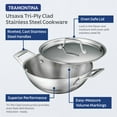thumbnail image 3 of Tramontina Utsava 2.75-Quart Tri-Ply Clad Stainless Steel Kadai with Lid - Induction & Oven Safe, 3 of 8