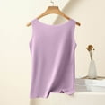 thumbnail image 4 of Htigea Clearance Thin Fleece Tank Tops Women Underwear Tops Sleeveless Undershirt for Women Cotton Camisole Base Layer Fall Savings Purple,2XL, 4 of 6