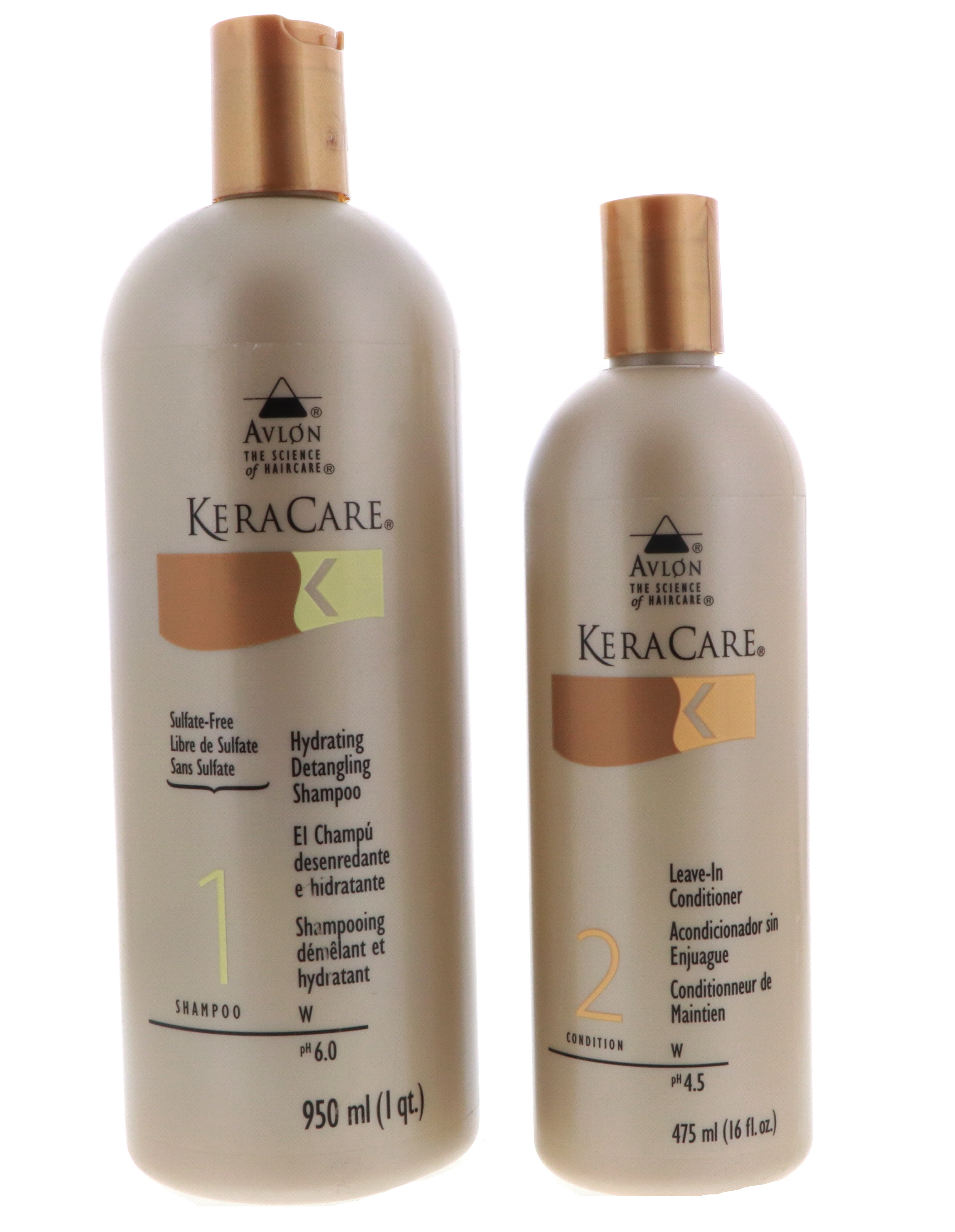 Avlon KeraCare Hydrating Detangling Sulfate-Free Shampoo, 32 oz-Avlon KeraCare Leave-in Conditioner, 16 oz