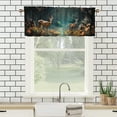 thumbnail image 3 of Forest Deer Thermal Insulated Window Curtain Valance Rustic Wildlife Rainforest Flowers Woodland Window Valance for Living Room Bedroom, Kitchen Valance Rod Pocket Window Curtain 54 by 18 in, 1 Panel, 3 of 6