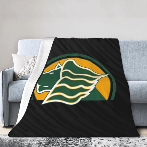 Saint Leo University Logo Fleece Blanket, Very Soft Microfiber Flannel Blanket for Couch Warm and Cozy for All Seasons, Black