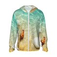 thumbnail image 1 of Balery Starfish And Seashell On The Beach Sudadera ligera de manga larga con capucha y protección solar UPF 50+ para hombre y mujer, ideal para pesca y running-Medium, 1 of 7