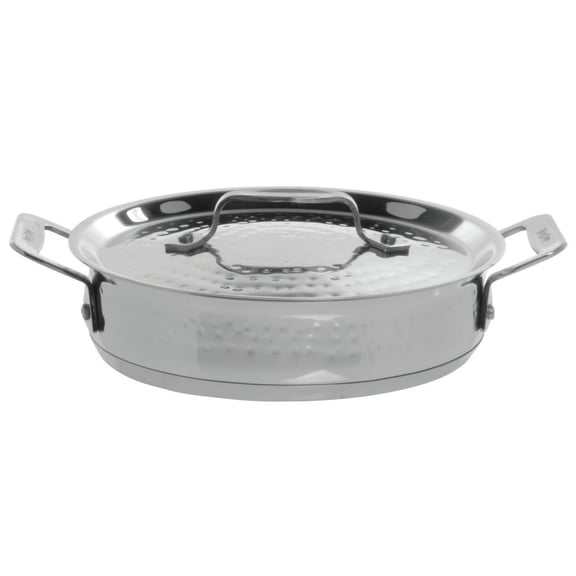 Bon Chef 60022HF Stainless Steel Induction Bottom Cucina Round Casserole with Lid, Hammered Finish, 1-3/4 Quart Capacity, 8-5/16" Diameter x 2-1/2" Height