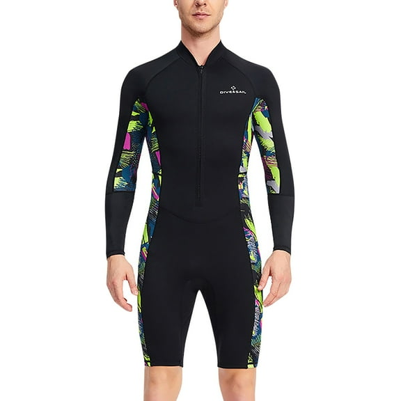 Wet Suit For Men Cold Water Swimming 1.5MM Swimwear 1 Piece Men Swim Shorts