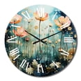thumbnail image 2 of Designart "Purple captivate Gardens" Abstract Botanicals Oversized Wall Clock, 2 of 5