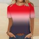 thumbnail image 5 of Camiseta de Manga Corta de Cuello Redondo Impresa Casual de la Moda de las Mujeres, Poliéster Ligero para el Uso Diario, 5 of 8