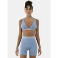 thumbnail image 3 of No Boundaries Cotton Stretch Ribbed Wirefree Plunge Bra, Women's XS-3XL, 3 of 4