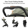 thumbnail image 2 of Gromast Compact Fold Baby Stroller, Lightweight Travel Toddler Stroller with One-Click Fold, Extendable UPF50+ Canopy, Cup Holder, UV Protected and Waterproof, One-Hand Folding - Green, 2 of 7