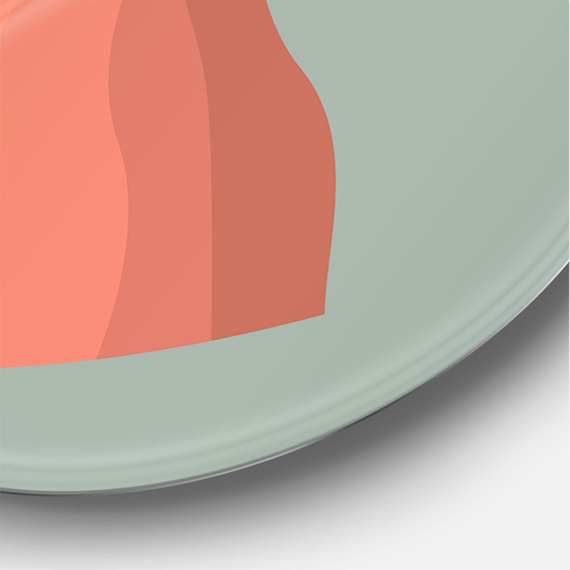 Designart 'Abstract Pink Sunset Mountain Landscape' Modern Circle Metal Wall Art 23x23 - Disc of 23