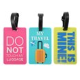 thumbnail image 1 of Etiquetas de equipaje portátiles de 3 piezas Unique Bargains para viajar en amarillo y rosa, 1 of 5