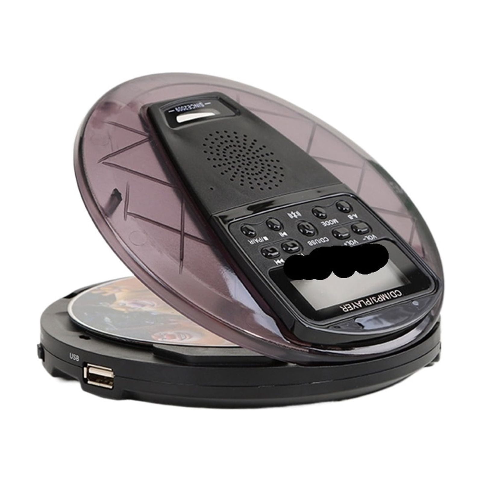 319 Portable CD Player Bluetooth Transmitter with USB Disc Support Compact Design for Travel