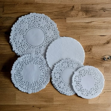 125 Paper Lace Doilies,  Combo Pack 4", 4.5", 5", 6.5" Disposable Table Placemats / Coasters, Craft Doily