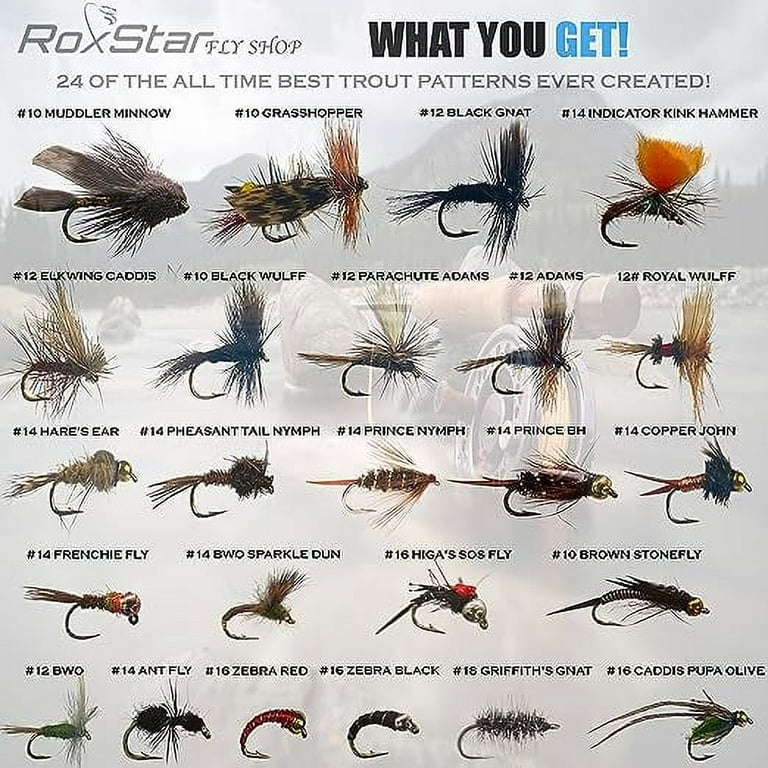 RoxStar Fishing Fly Shop, 48PK Trophy Trout Fly Assortment