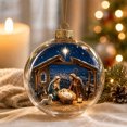 thumbnail image 5 of Liamobondopolis Glowing Christmas Story Ornament, Light Up Mini Holiday Scene with Holy Family, Shatterproof Acrylic Hanging Decor, 3.14 Inches, 5 of 6