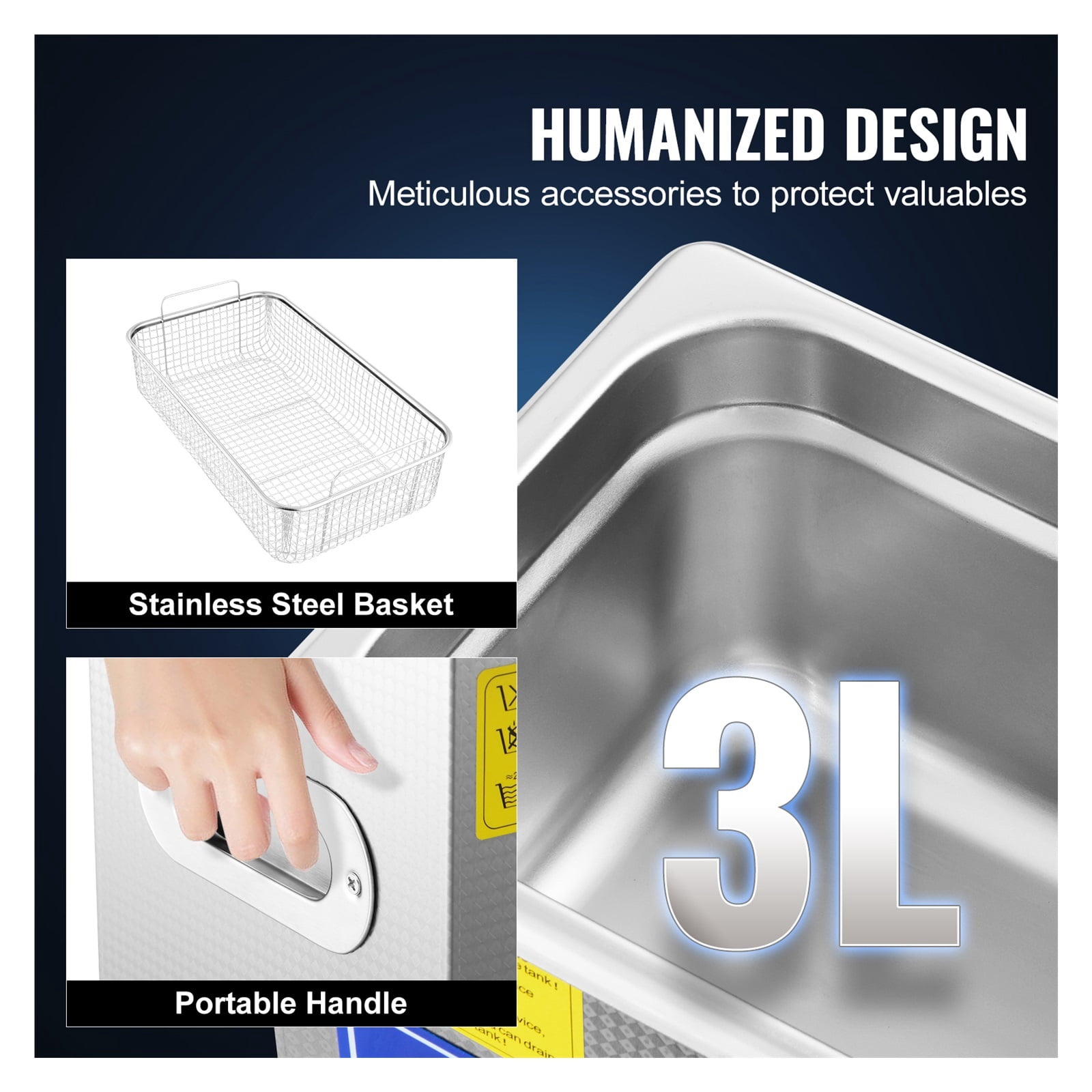 3L Ultrasonic Cleaner Machine Stainless Steel Ultrasonic Cleaning Machine Digital Heater Timer Jewelry Cleaning for Home