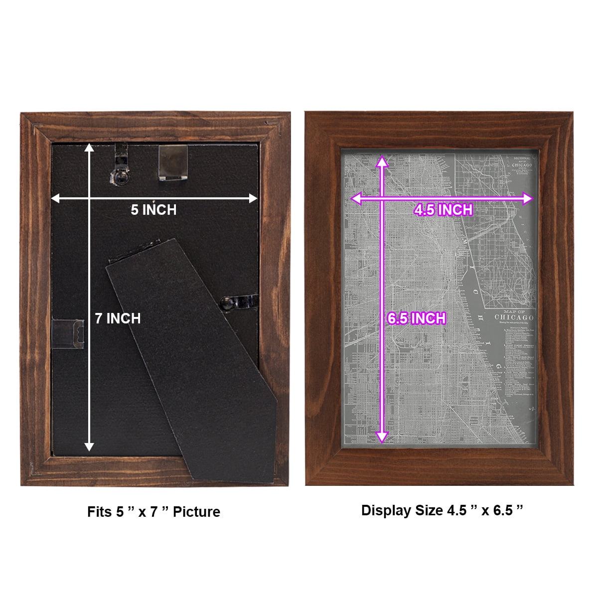 City Map of Chicago -Framed Print w/glass-Chestnut