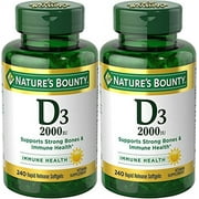 Nature's Bounty Vitamin D-3, 2000 Iu, 480 Softgels (2 X 240 Count Bottles)