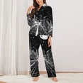 thumbnail image 2 of Fotbe Futuristic Moonlit Cityscape Pattern Long Sleeve Pajama Set for Women,Sleepwear Set,2-piece Loungewear Set,Soft PJs Comfy Nightwear with Pockets -Small, 2 of 7