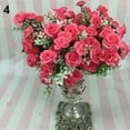 thumbnail image 4 of opvise 1 Bouquet 5 Branches 15 Heads Artificial Rose Wedding Home Decor Faux Silk Flower Pink, 4 of 8