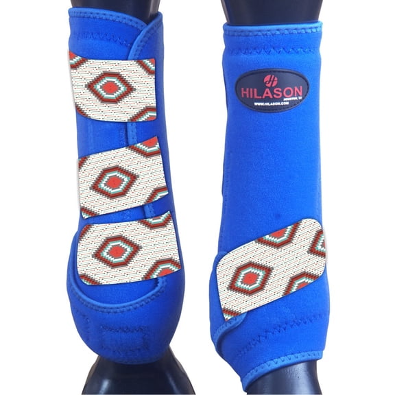 Medium Hilason Horse Medicine Sports Boots Rear Hind Leg Royal Grey