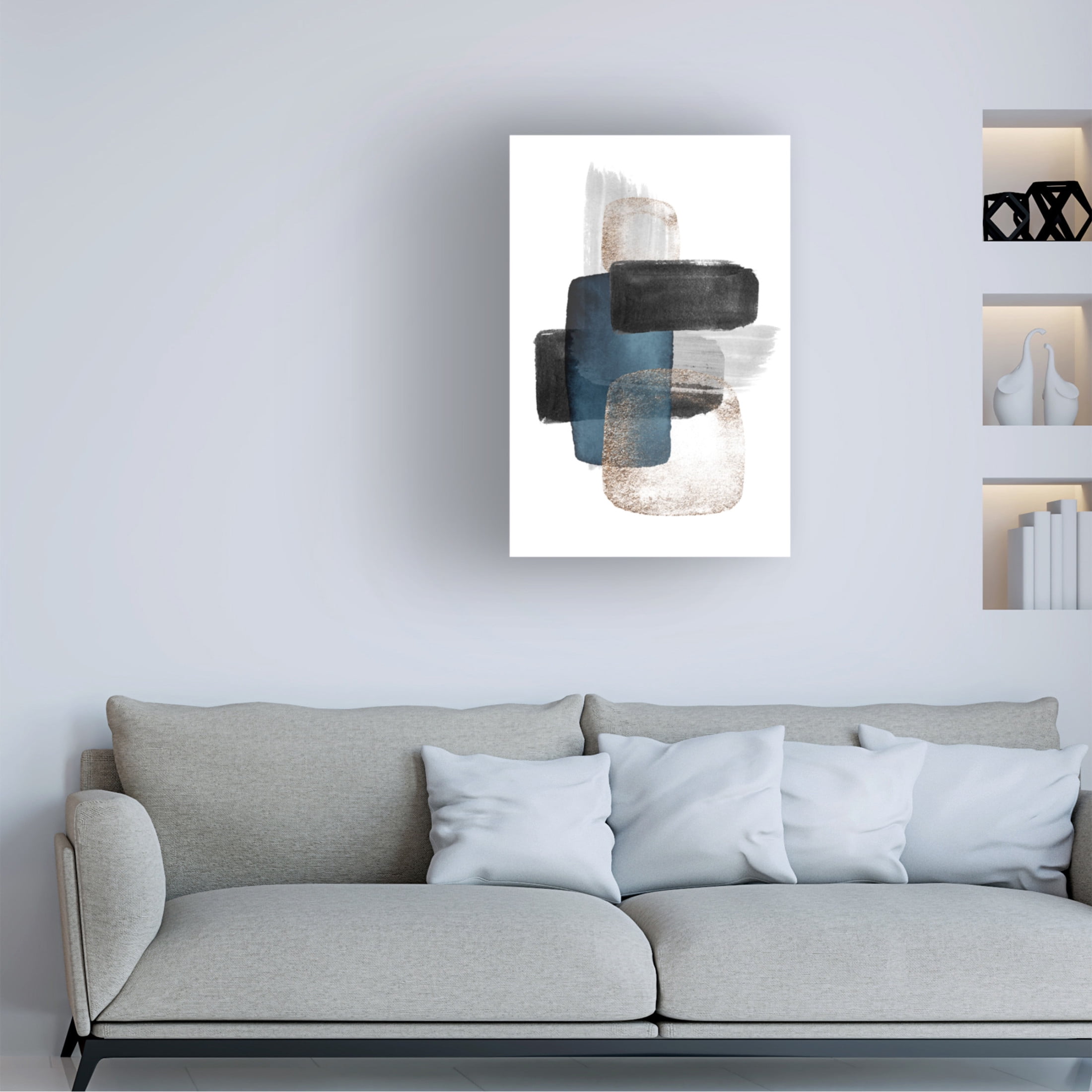 Trademark Fine Art Sally Ann Moss Night Blue 2 Canvas Wall Art