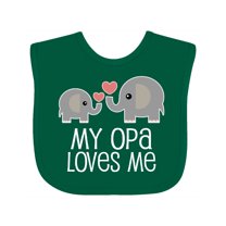 Inktastic My Opa Loves Me Elephant Boys or Girls Baby Bib