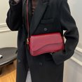 thumbnail image 1 of Bolso de hombro para mujeres PU cuero pequeño bolso retro de color sólido sólido envoltura de hombro para excursiones para salir de cita diaria de compras, 1 of 9