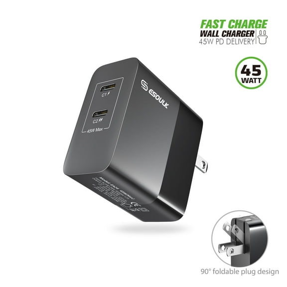 For T-Mobile REVVL 8 TMRV085G 45W Fast Home Wall Travel Charger PD USB C & USB A - Wall Home Charger Only