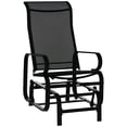 thumbnail image 2 of Outsunny Gliding Lounger Chair, Outdoor Swinging Chair with Smooth Rocking Arms and Lightweight Construction for Patio Backyard, Black, 2 of 9