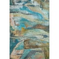 thumbnail image 2 of Addison Rugs Mayfield Premium Machine Washable Transitional Abstract Teal Rectangle Rug, 8' X 10' Machine Washable Transitional Abstract Teal Oversized Sherpa Throw Blanket, 2 of 6