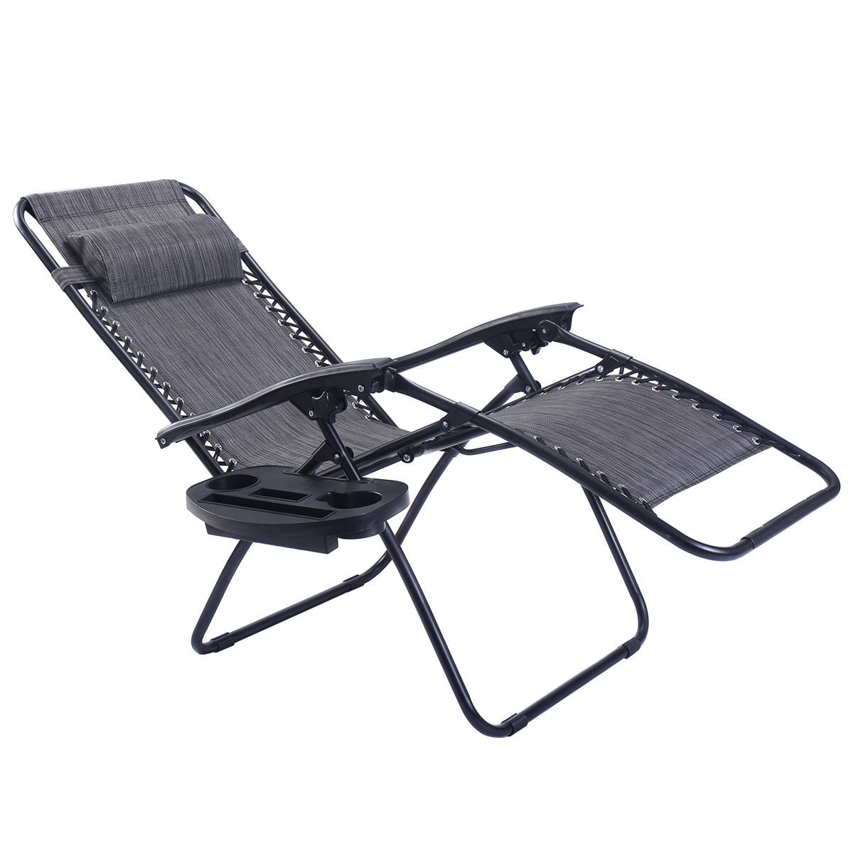Portable Gravity Folding Lounge Beach/ Chairs Outdoor Camping Recliner Tray only 