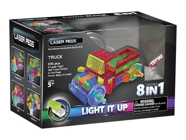 Race Car 8-in-1 Building Set Laser Pegs LED Lights Imagination