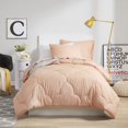 thumbnail image 3 of Comfort Spaces Vince Reversible Bed In A Bag - Trendy Casual Geometric Quilted Cover, All Season Down Alternative Cozy Bedding, Matching Sham, Twin, Reversible Coral/Gray 6 piece C95, 3 of 3