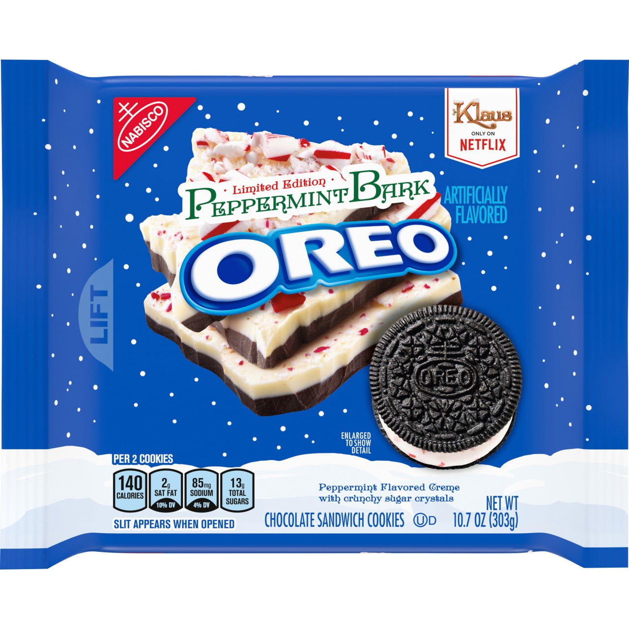 Nabisco Oreo Peppermint Bark Chocolate Sandwich Cookies, 10.7 Oz