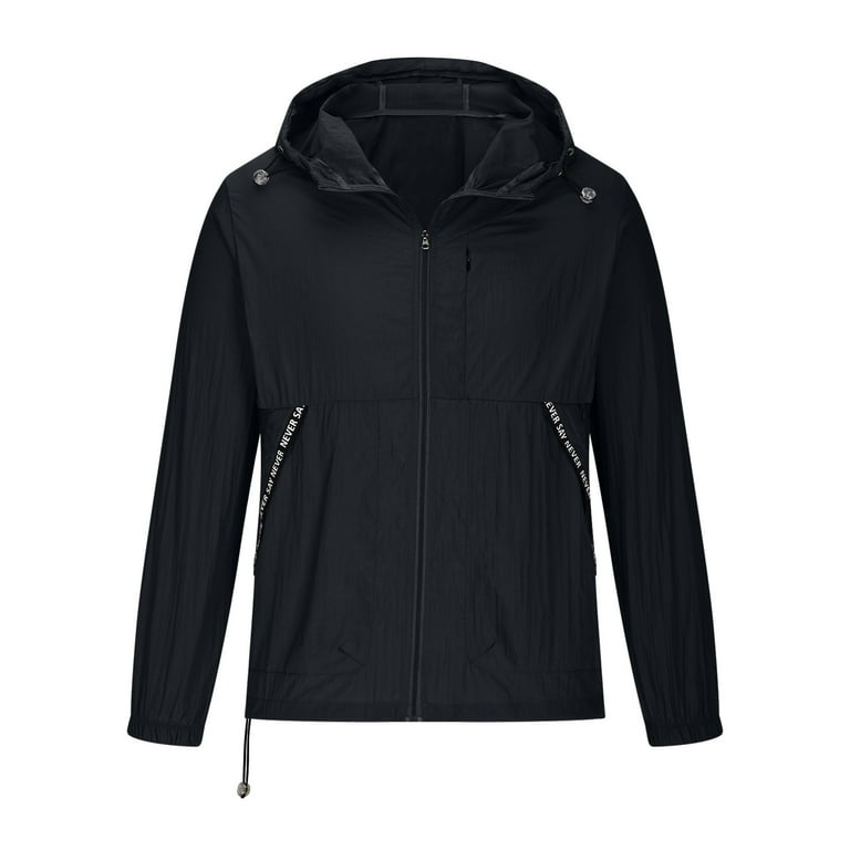 Black Drawstring outlets Windbreaker S