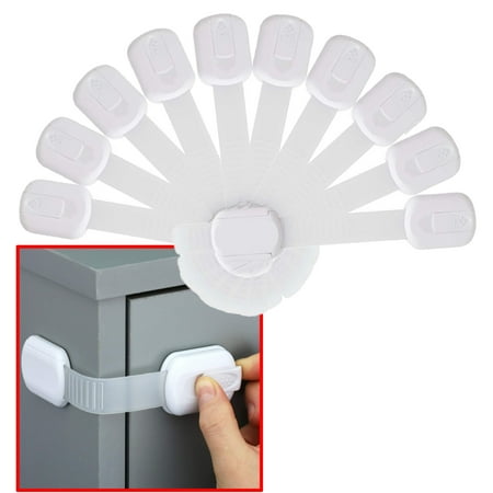10 Pack Baby Locks Child Safety Cabinet Lock Baby Proofing Child Locks for Cabinet Drawer Door No Screws Locks Baby Proofing
