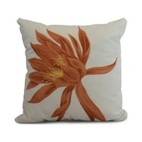 Simply Daisy, 20" x 20" Hojaver, Floral Print Outdoor Pillow, Orange