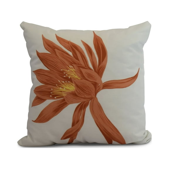 Simply Daisy, 20 x 20 Inch, Hojaver, Floral Print Pillow, Orange