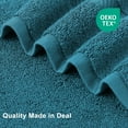 thumbnail image 4 of decorUhome Pack of 4 Bath Towels 27 x 55 Inches, 100% Cotton, Quicker to Dry, Lightweight and Absorbent, Perfect for Bathroom, Turquoise, 4 of 8