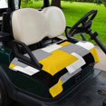 thumbnail image 2 of Golf Cart Seat Covers for 2 Seater,Yellow Grey Black Geometric Microfiber Cart Seat Towel Blanket,Middle Century Art Abstract Aesthetics Absorbent Bench Seats Protector for Golf Course 51"x31", 2 of 9