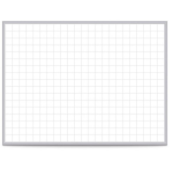 Ghent's Vinyl 2' x 3' Mag. Whiteboard with 2" x 2" Grid in Gray